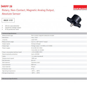 Opkon MPRF 28 | Absolute Magnetic Analog Encoder 0–10V | IP54 Rated