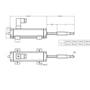 Linear sensor with return spring LPS, Opkon